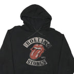THE ROLLING STONES Mens Black Hoodie XL Cotton Blend Band Logo Pullover