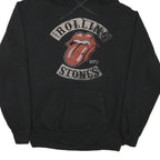 THE ROLLING STONES Mens Black Hoodie XL Cotton Blend Band Logo Pullover