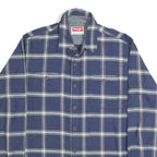 WRANGLER Mens Blue Check Shirt M Cotton Long Sleeve Button Casual Shirt