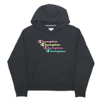 CHAMPION Womens Black Hoodie M Cotton Blend Pullover Hooded Sweatshirt