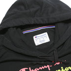 CHAMPION Womens Black Hoodie M Cotton Blend Pullover Hooded Sweatshirt