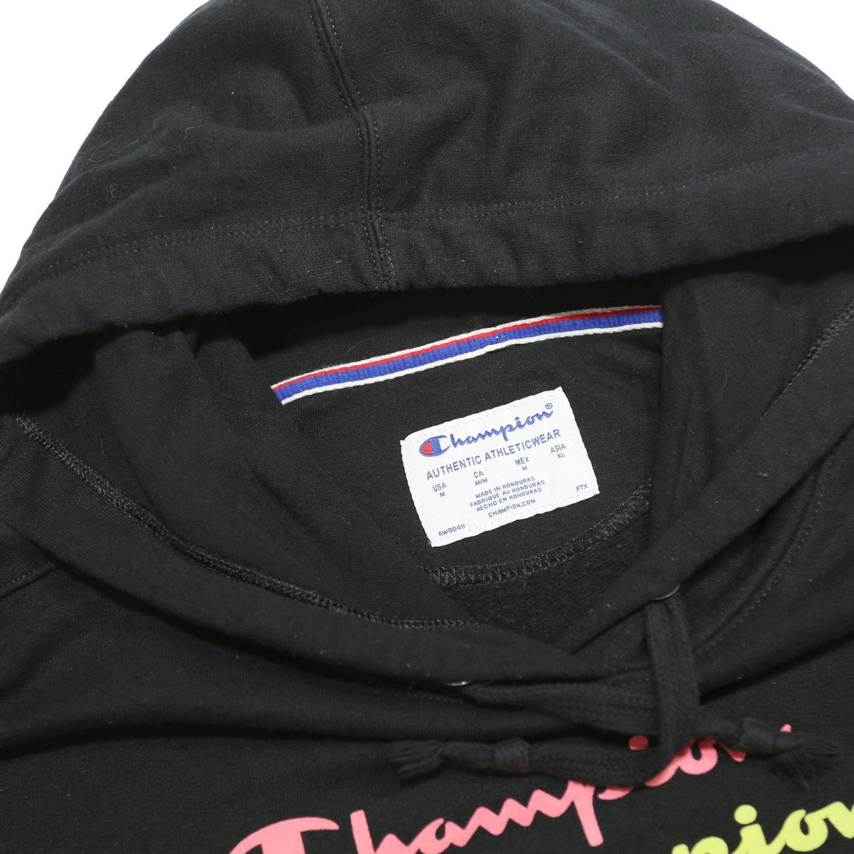 CHAMPION Womens Black Hoodie M Cotton Blend Pullover Hooded Sweatshirt