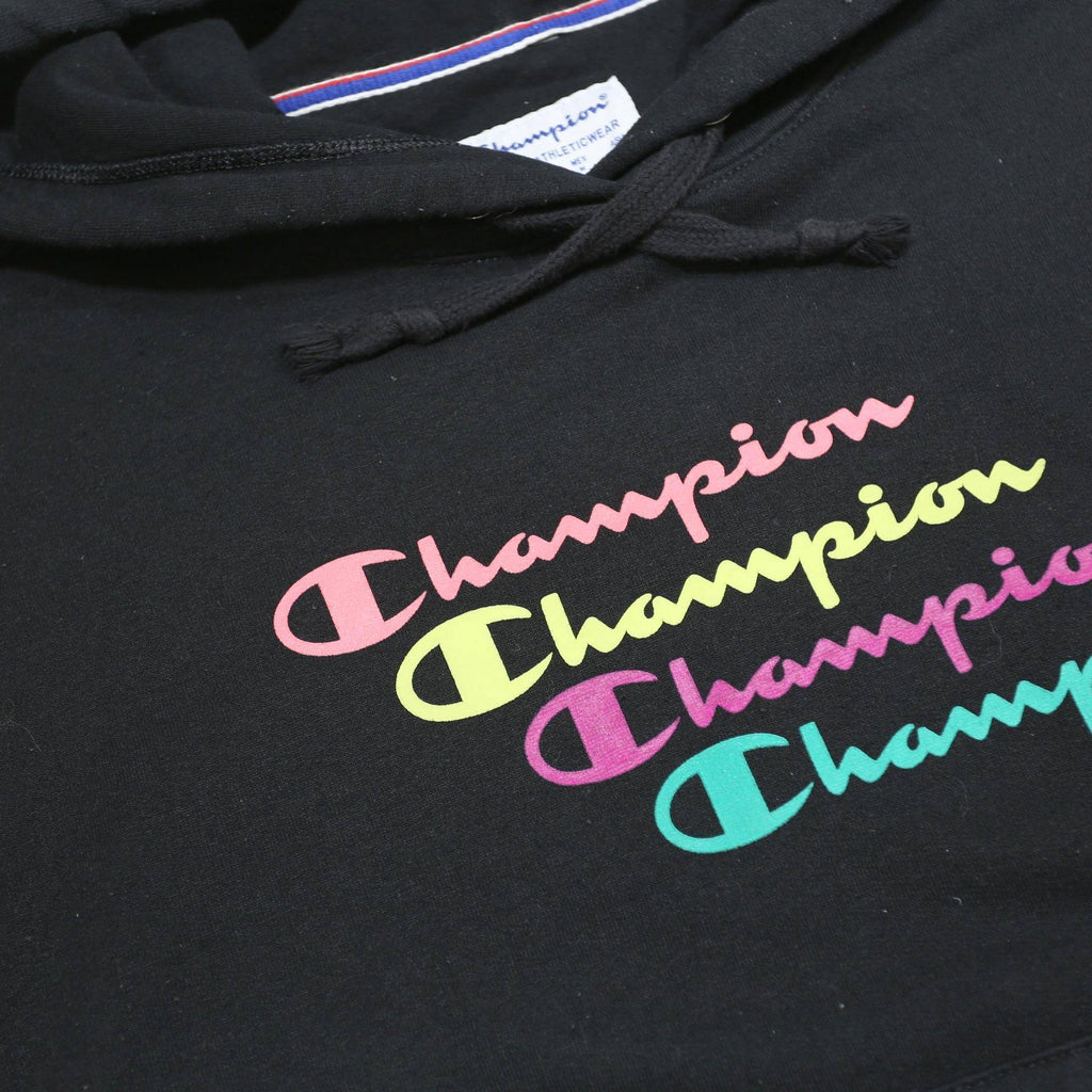 CHAMPION Womens Black Hoodie M Cotton Blend Pullover Hooded Sweatshirt