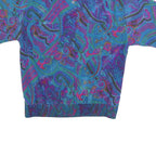 ALFRED DUNNER Womens Blue Printed Short Sleeve Round Neck Top M Relaxed Fit