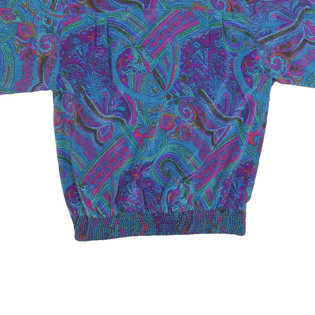 ALFRED DUNNER Womens Blue Printed Short Sleeve Round Neck Top M Relaxed Fit