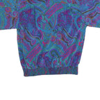 ALFRED DUNNER Womens Blue Printed Short Sleeve Round Neck Top M Relaxed Fit