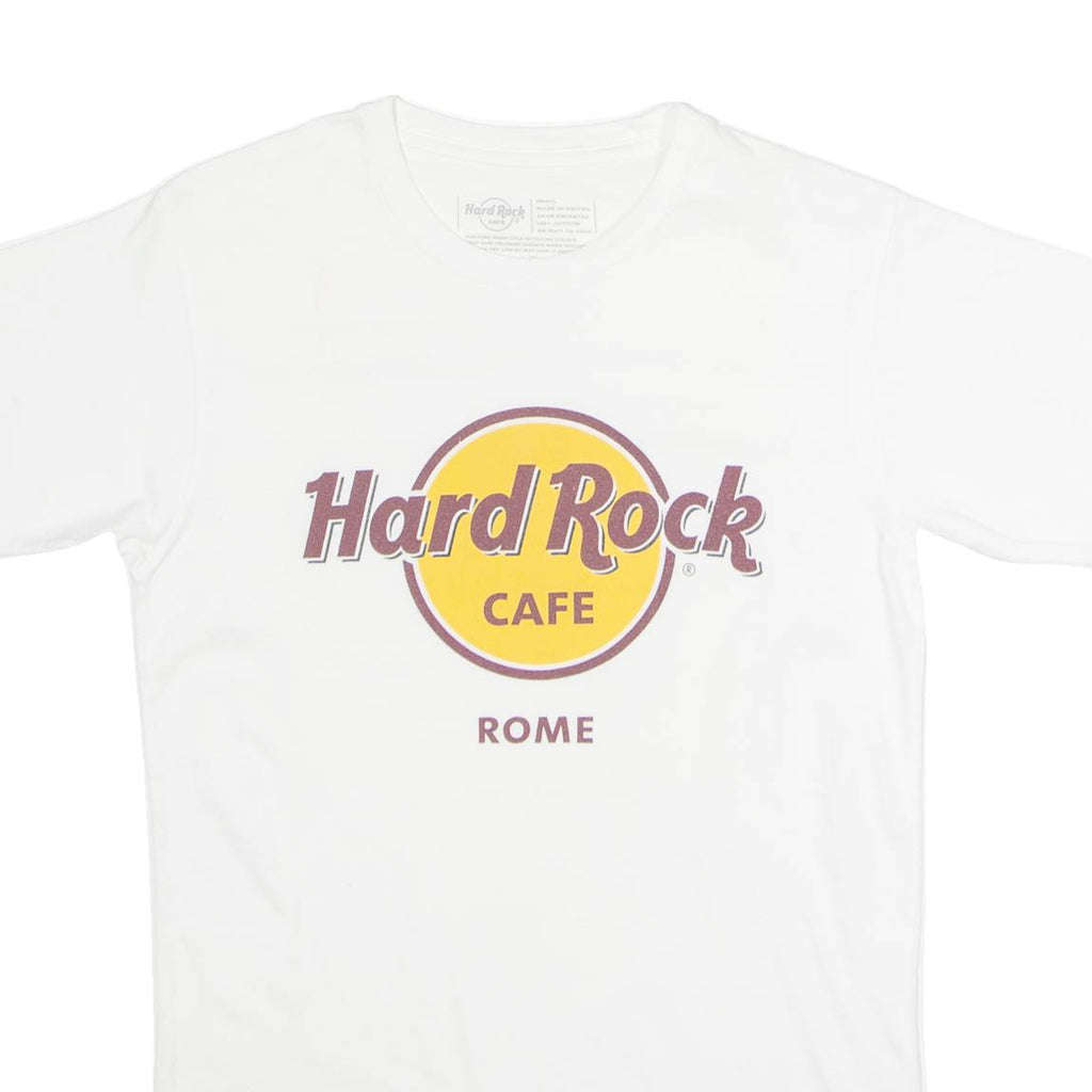 HARD ROCK CAFE Rome Mens T-Shirt White Crew Neck S