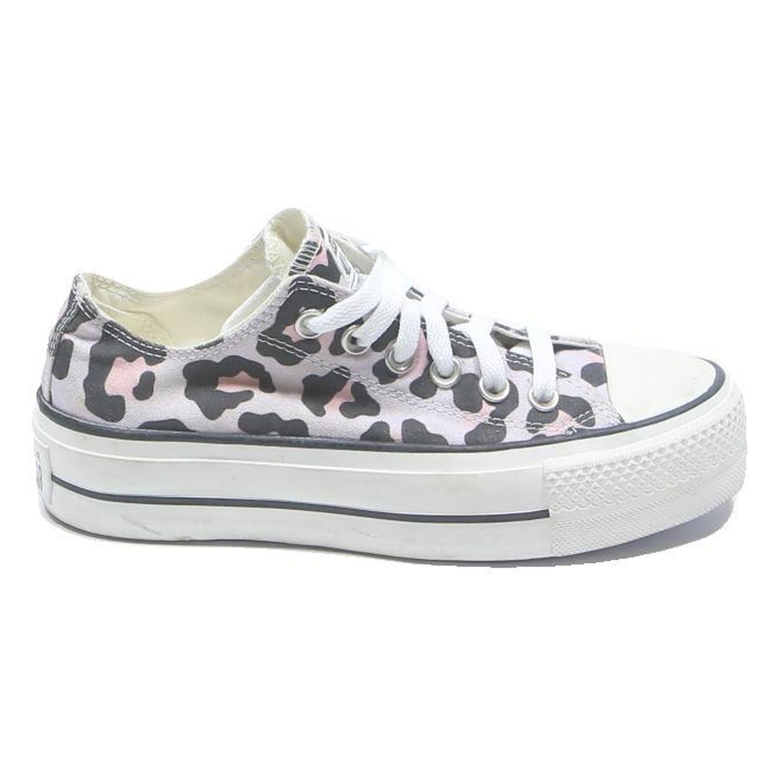 CONVERSE Chuck Taylor Womens Low Top Trainers Canvas UK 3.5 Pink & Black Leopard