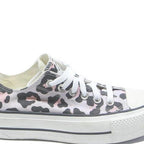 CONVERSE Chuck Taylor Womens Low Top Trainers Canvas UK 3.5 Pink & Black Leopard