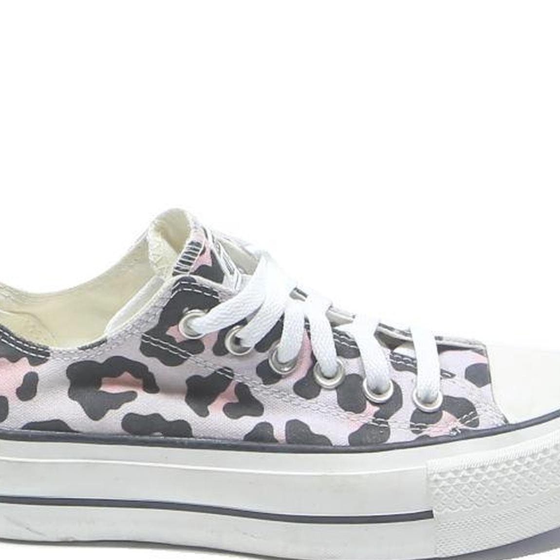CONVERSE Chuck Taylor Womens Low Top Trainers Canvas UK 3.5 Pink & Black Leopard