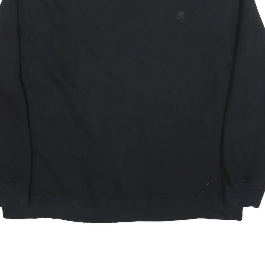 STARTER Womens Black Crew Neck L Cotton Blend Classic Logo Sweatshirt