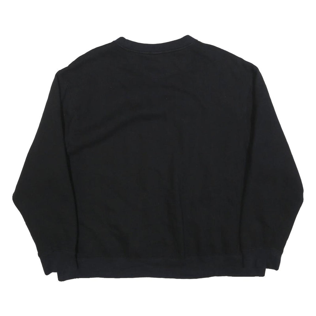 STARTER Womens Black Crew Neck L Cotton Blend Classic Logo Sweatshirt