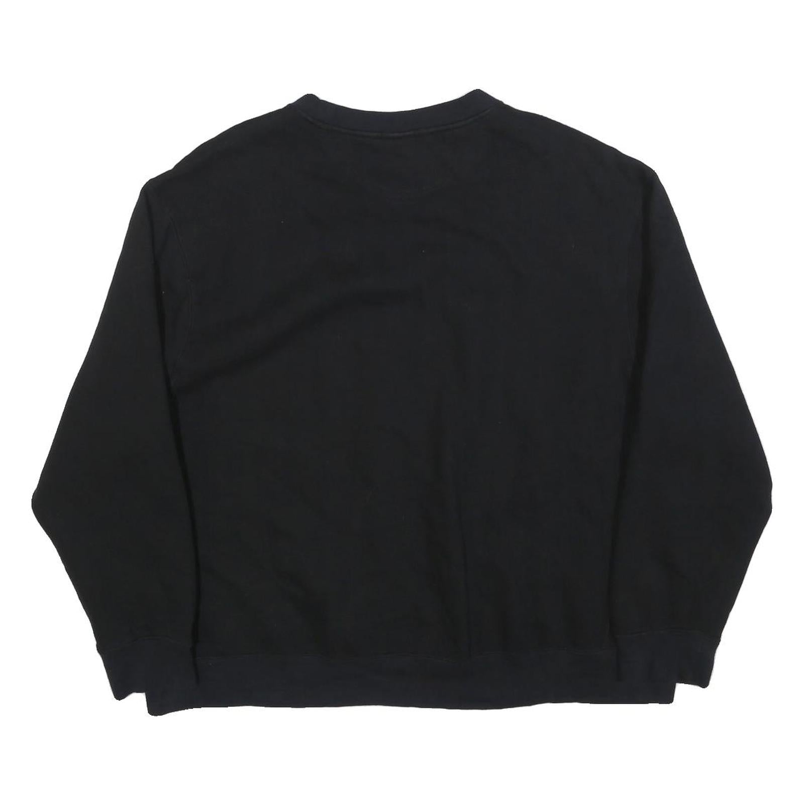 STARTER Womens Black Crew Neck L Cotton Blend Classic Logo Sweatshirt