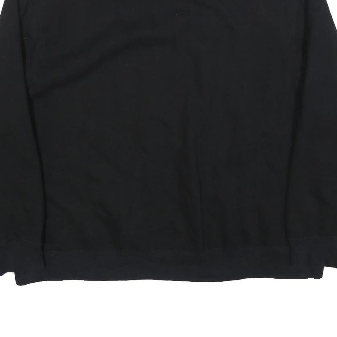 STARTER Womens Black Crew Neck L Cotton Blend Classic Logo Sweatshirt