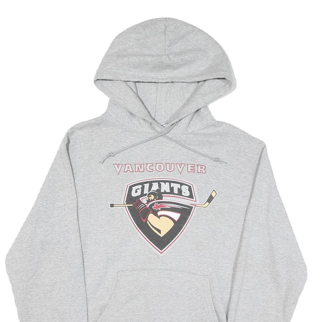 CHAMPION Mens Grey Vancouver Giants Pullover S Cotton Blend Jersey Drawstring