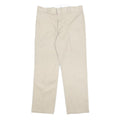DICKIES Mens Regular Fit Beige Cotton Blend Trousers W34 L30 Workwear Zip Fly