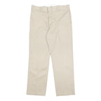 DICKIES Mens Regular Fit Beige Cotton Blend Trousers W34 L30 Workwear Zip Fly