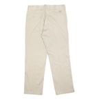 DICKIES Mens Regular Fit Beige Cotton Blend Trousers W34 L30 Workwear Zip Fly