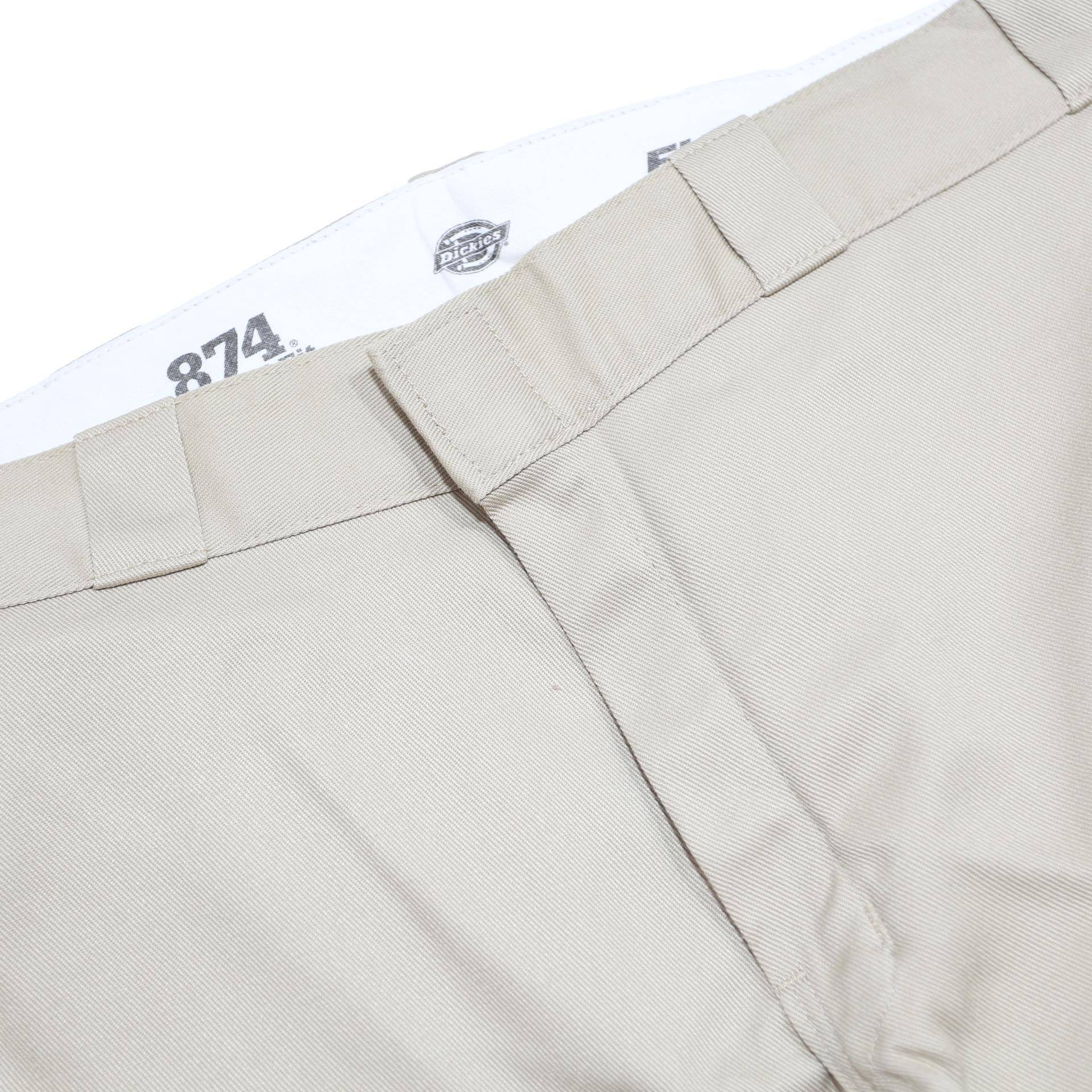 DICKIES Mens Regular Fit Beige Cotton Blend Trousers W34 L30 Workwear Zip Fly