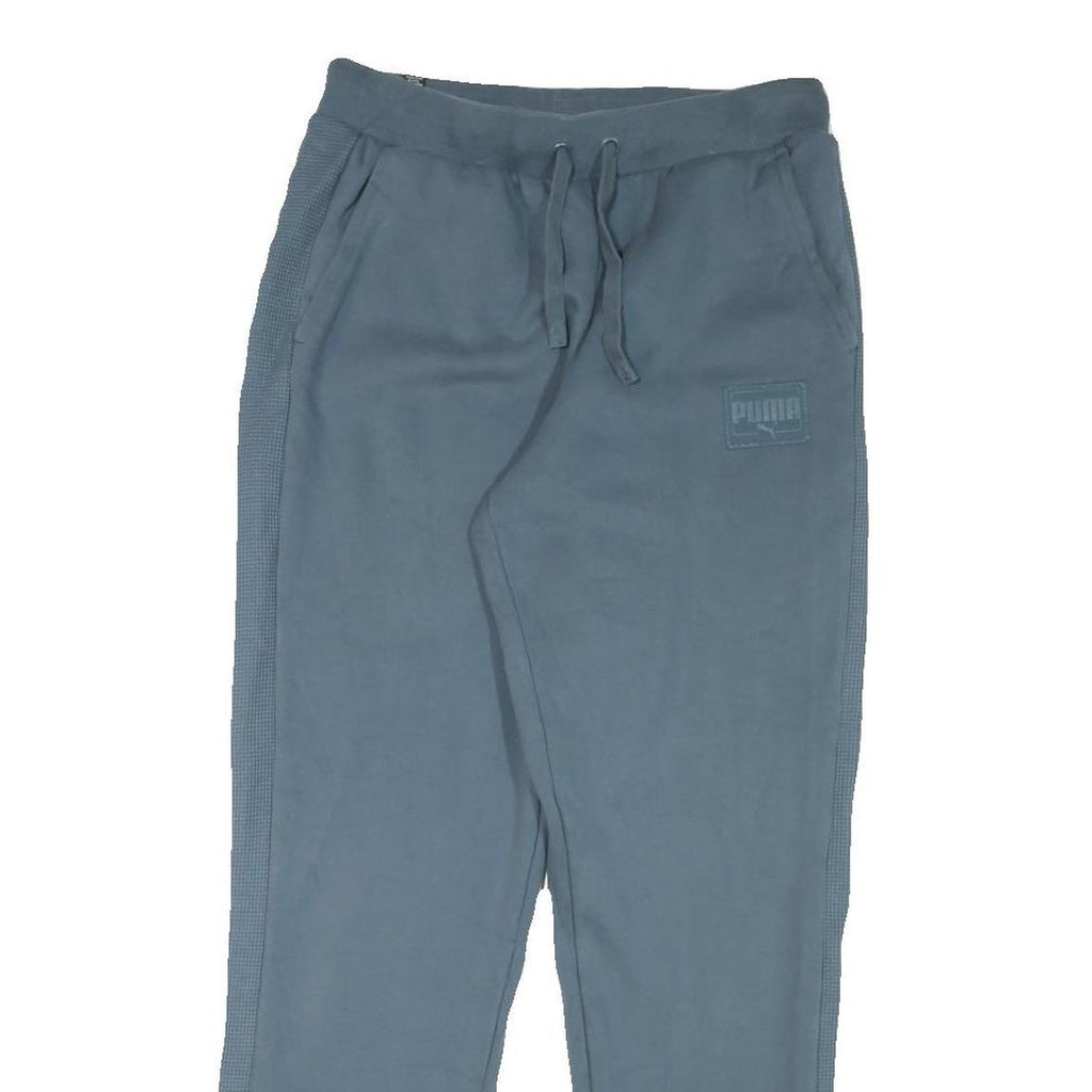 PUMA Mens Joggers Blue Cotton Blend Regular Tapered M W30 L30 Comfort Casual