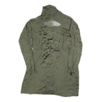 REISS Womens Green Polyester Blend Day Dress UK 12 Textured Long Sleeve Midi