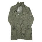 REISS Womens Green Polyester Blend Day Dress UK 12 Textured Long Sleeve Midi