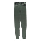 NIKE Womens Sports Leggings Green XS W23 L27 Nike Pro Logo Fit Athletic