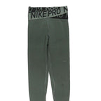 NIKE Womens Sports Leggings Green XS W23 L27 Nike Pro Logo Fit Athletic