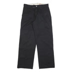 DICKIES Mens Black Cotton Blend Relaxed Straight Trousers W30 L30 Workwear Zip