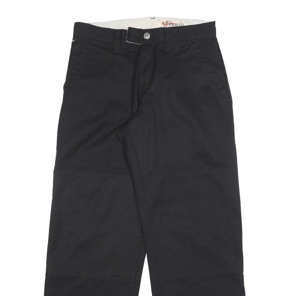 DICKIES Mens Black Cotton Blend Relaxed Straight Trousers W30 L30 Workwear Zip