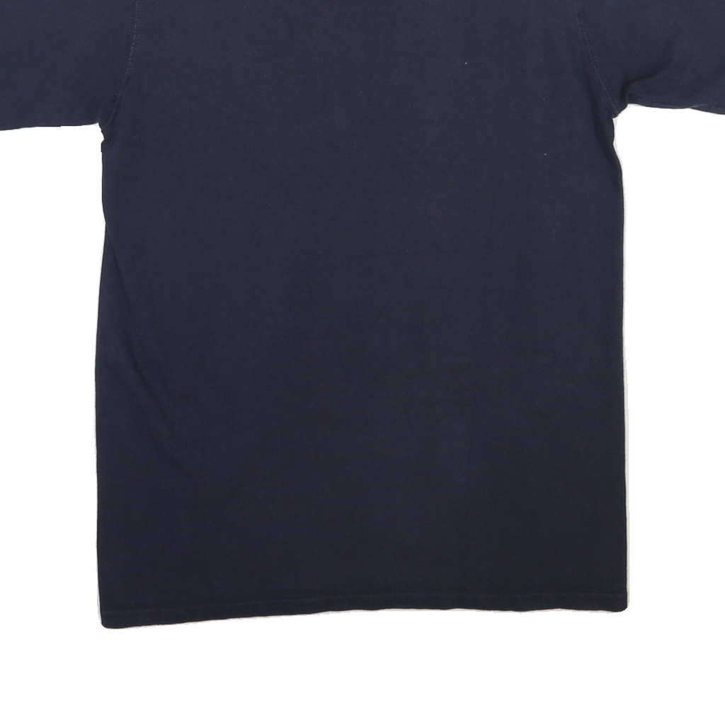 CHAMPION Mens Navy Graphic T-Shirt L Short Sleeve Crew Neck Cotton Blend Casual