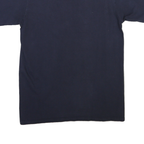CHAMPION Mens Navy Graphic T-Shirt L Short Sleeve Crew Neck Cotton Blend Casual