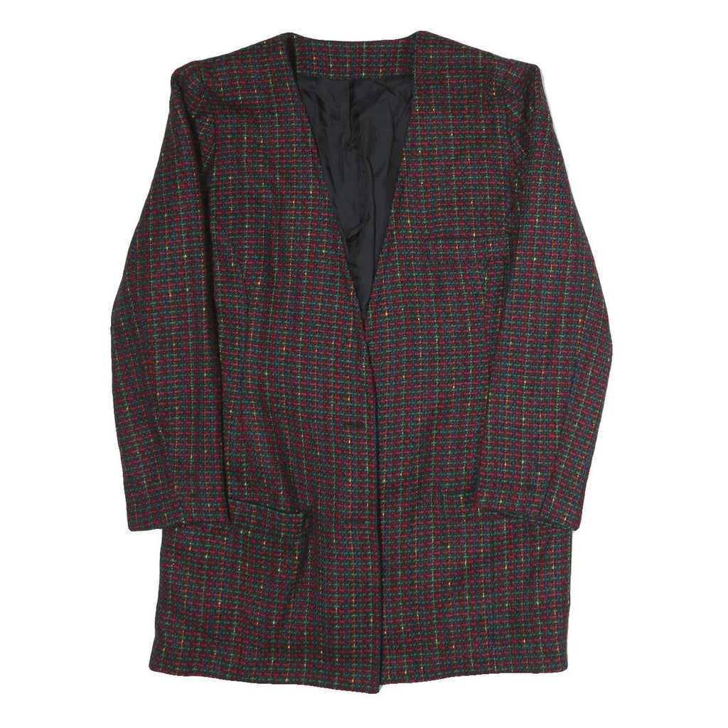 Womens Red & Green Plain Jacket L Polyester Classic Relaxed Fit Long Sleeve