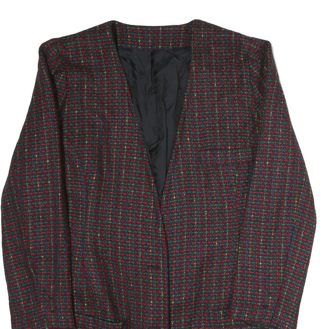 Womens Red & Green Plain Jacket L Polyester Classic Relaxed Fit Long Sleeve