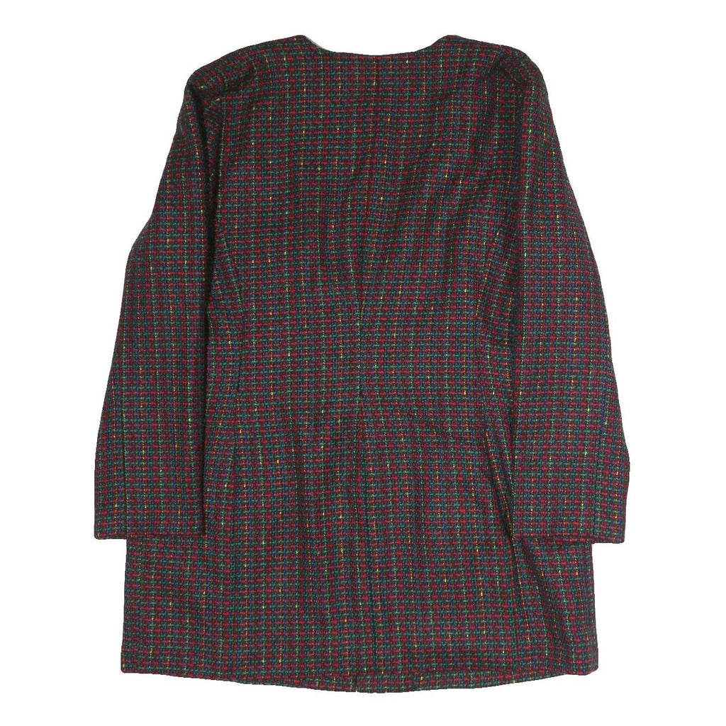 Womens Red & Green Plain Jacket L Polyester Classic Relaxed Fit Long Sleeve