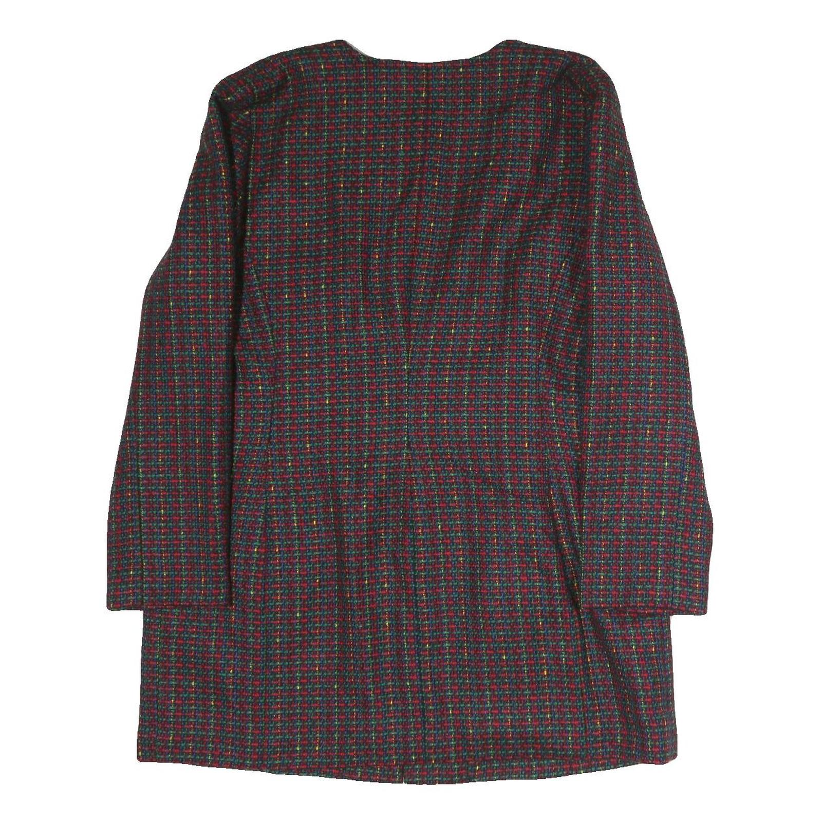 Womens Red & Green Plain Jacket L Polyester Classic Relaxed Fit Long Sleeve