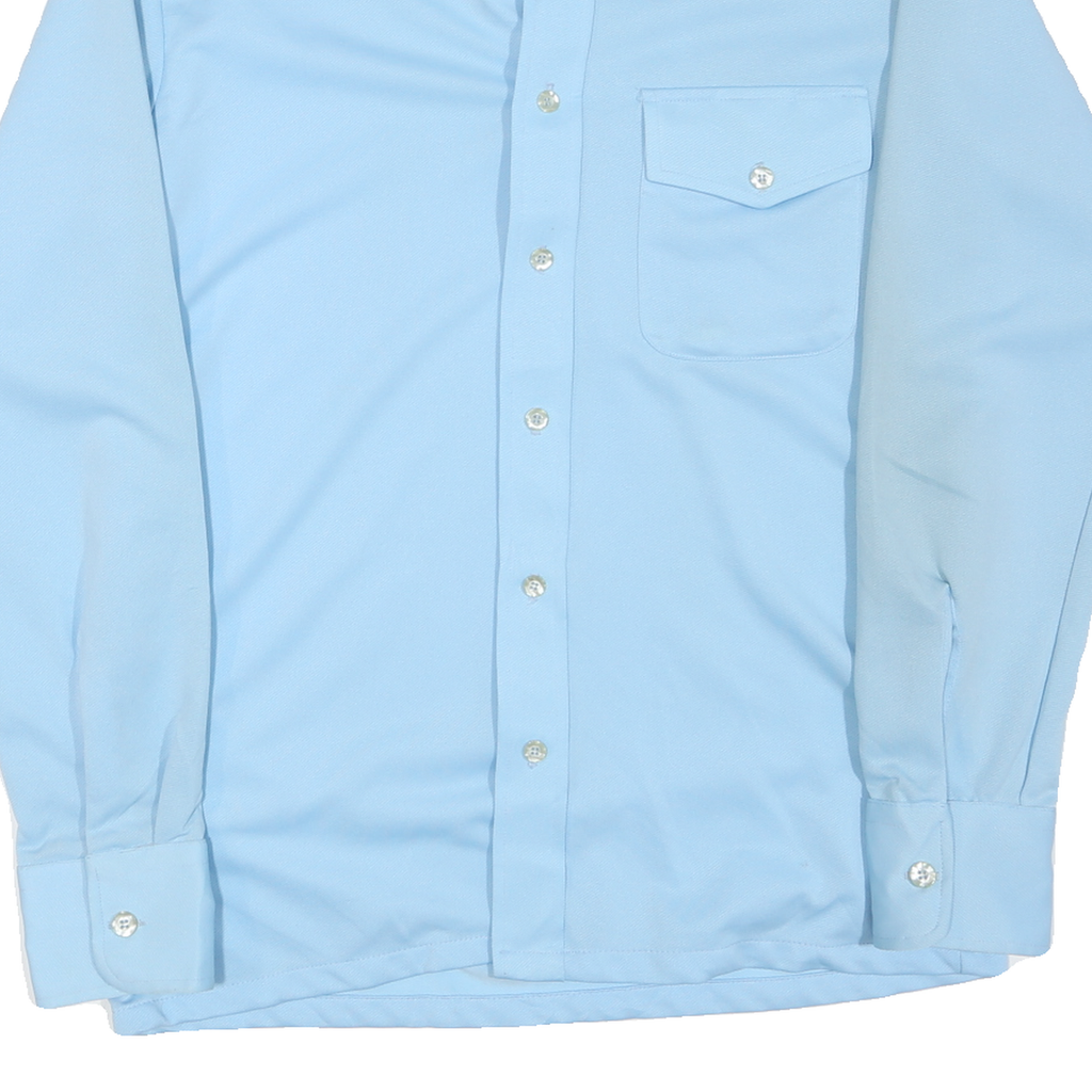 DONEGAL Mens Blue Shirt L Classic Polyester Blend Long Sleeve Button Closure