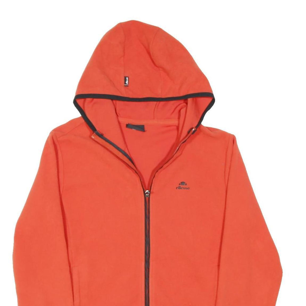 ELLESSE Mens Red Jacket S Polyester Blend Plain Zip Hooded Lightweight