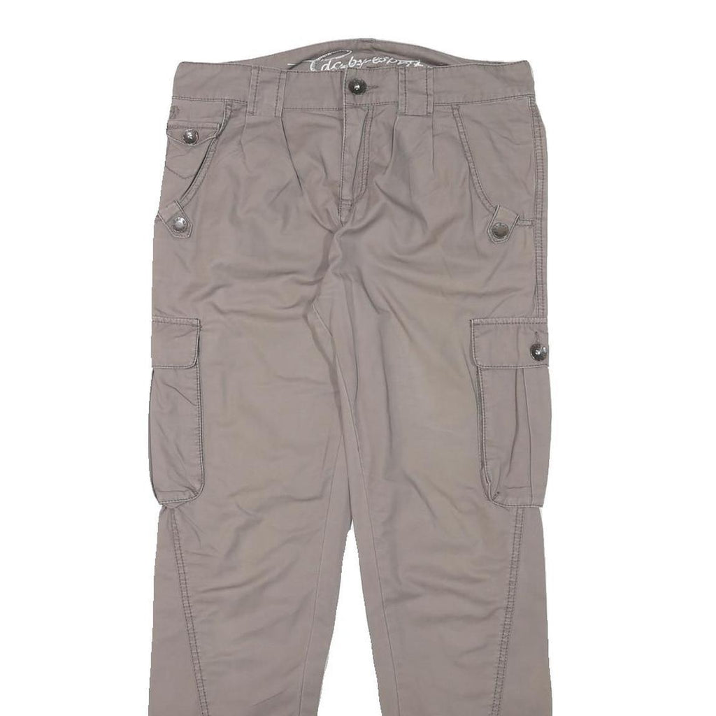 ESPRIT Womens Cotton Blend Beige Relaxed Cargo Trousers W32 L31 Casual Utility