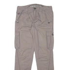 ESPRIT Womens Cotton Blend Beige Relaxed Cargo Trousers W32 L31 Casual Utility