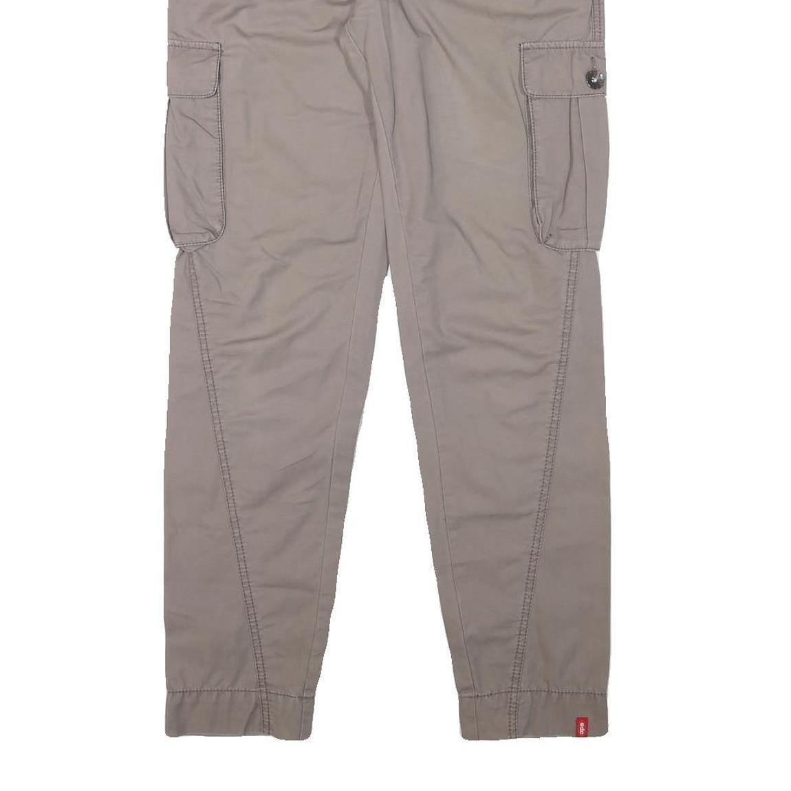 ESPRIT Womens Cotton Blend Beige Relaxed Cargo Trousers W32 L31 Casual Utility