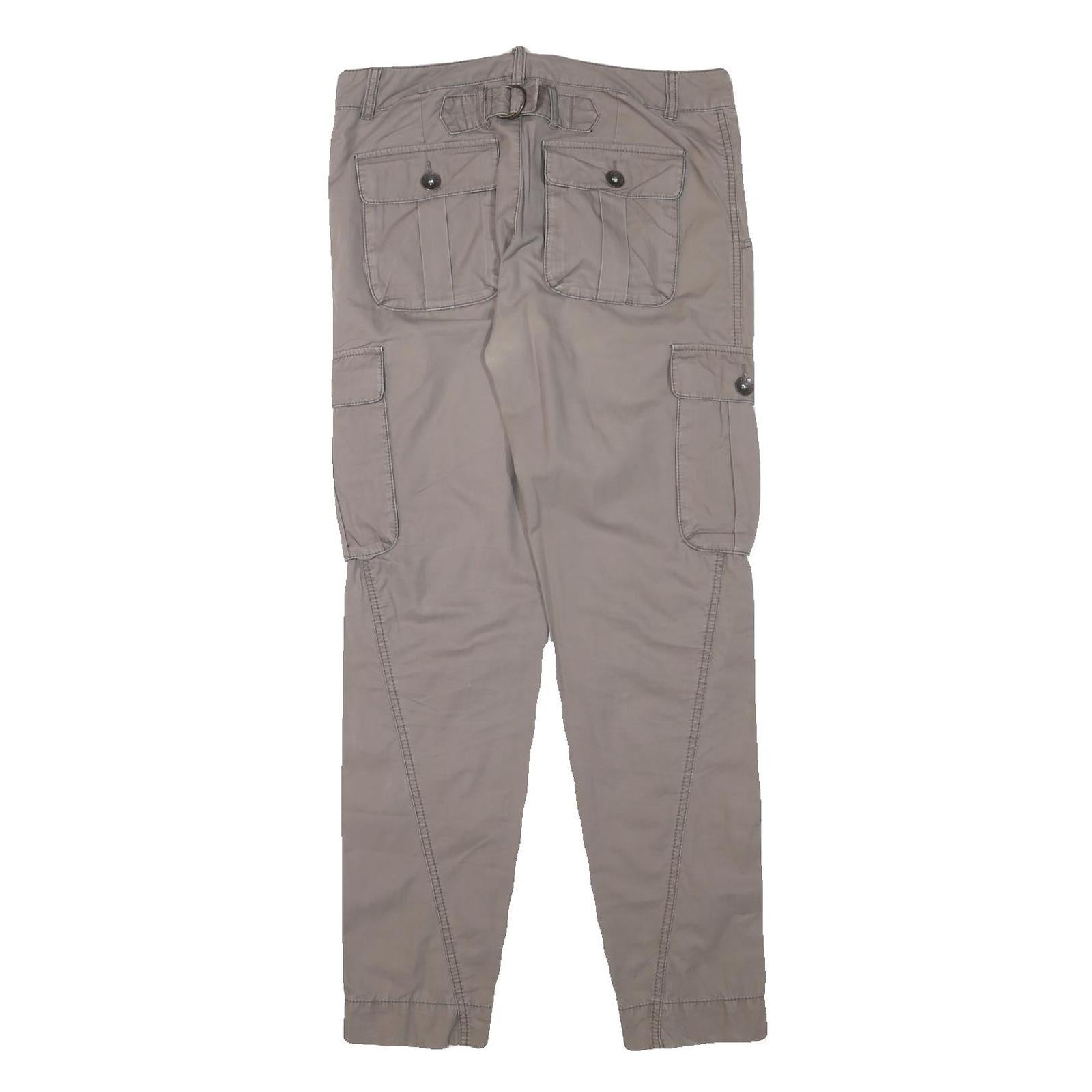 ESPRIT Womens Cotton Blend Beige Relaxed Cargo Trousers W32 L31 Casual Utility