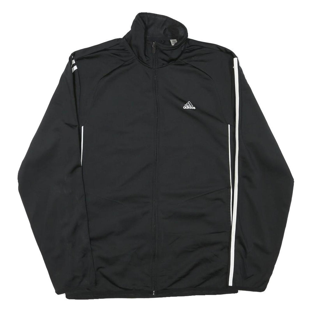 ADIDAS Mens Black & White Zip Jacket M Polyester Blend Track Sportswear