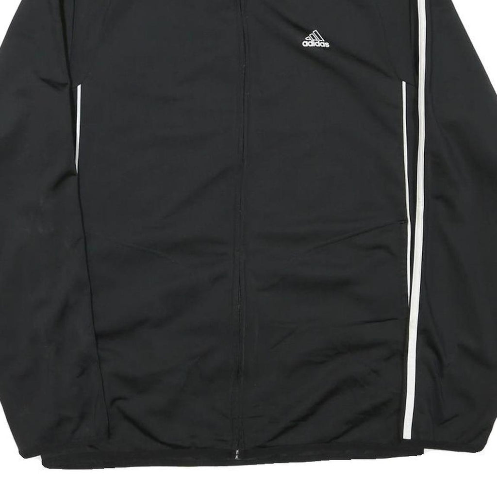 ADIDAS Mens Black & White Zip Jacket M Polyester Blend Track Sportswear