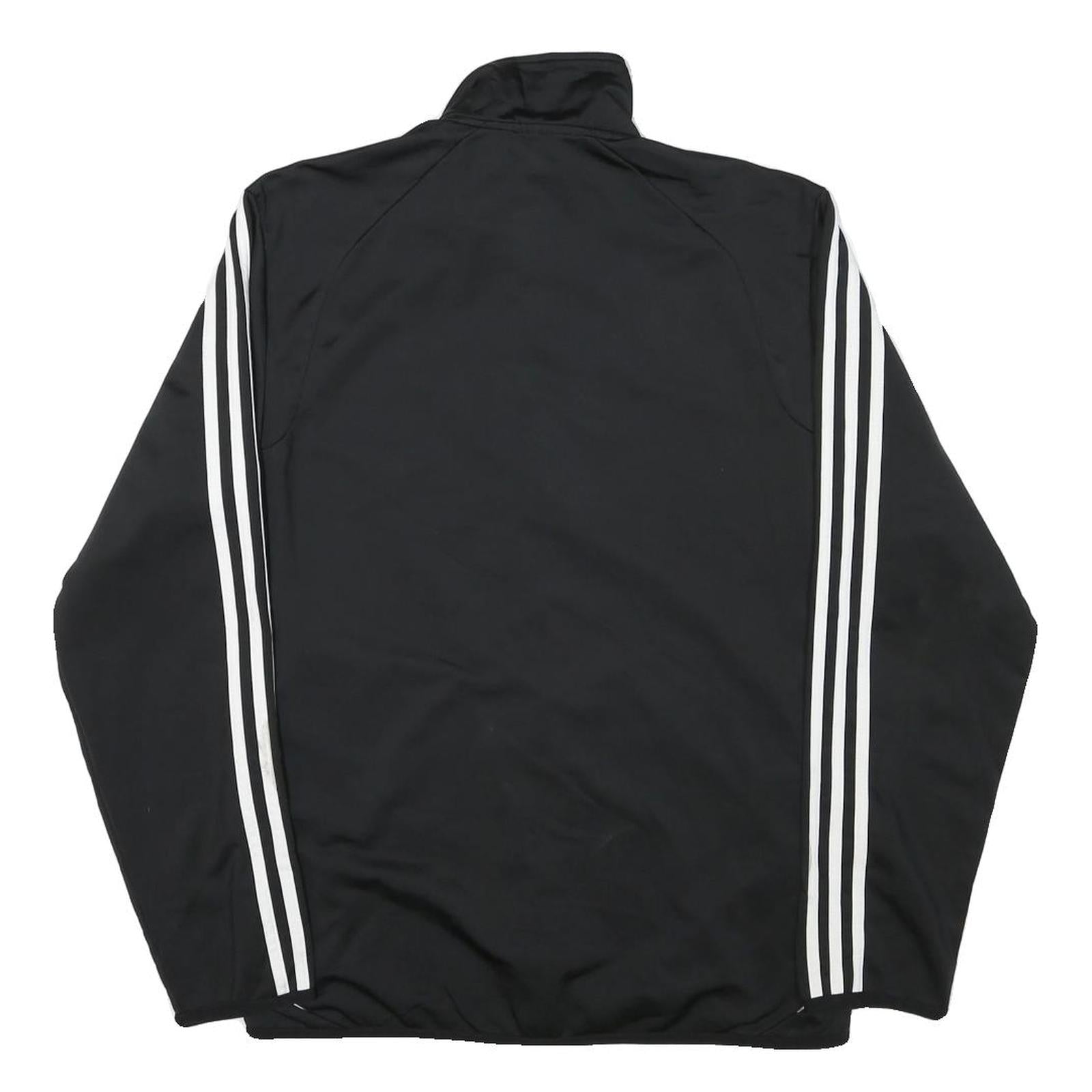 ADIDAS Mens Black & White Zip Jacket M Polyester Blend Track Sportswear
