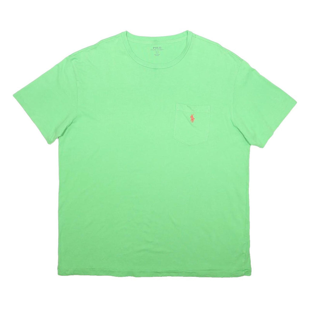 POLO RALPH LAUREN Mens Green T-Shirt L Short Sleeve Crew Neck Pocket Logo