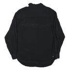 ZAZZA Mens Black & White Shirt L Polyester Blend Long Sleeve Button Closure