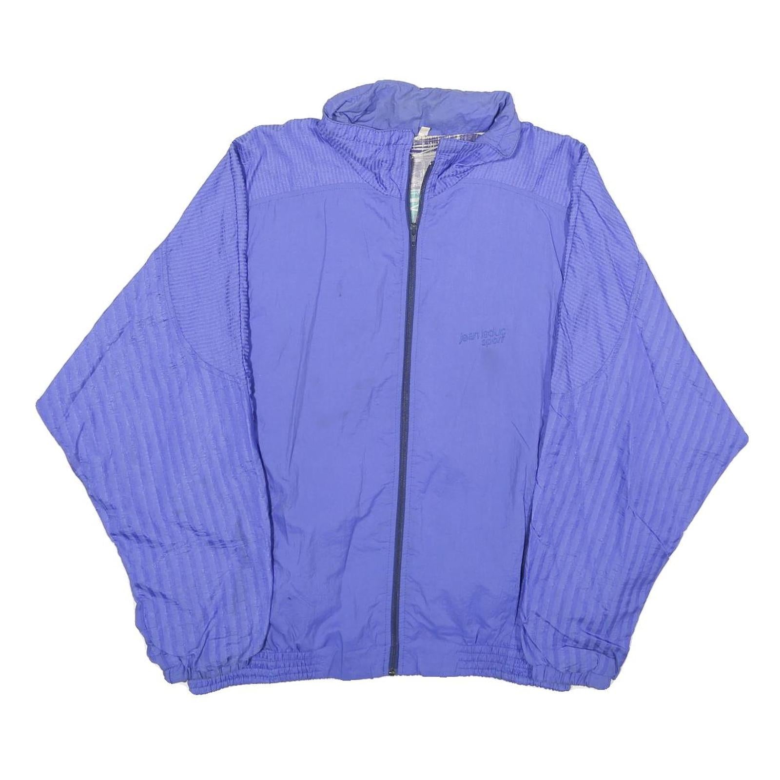 JEAN LEDUC SPORT Womens Blue Nylon Zip Jacket UK 12 Sportswear Light Weight