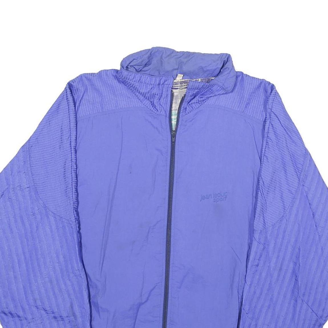 JEAN LEDUC SPORT Womens Blue Nylon Zip Jacket UK 12 Sportswear Light Weight