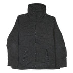 CALVIN KLEIN Womens Black & Charcoal Zip Up Jacket XL Cotton Blend Knit Casual